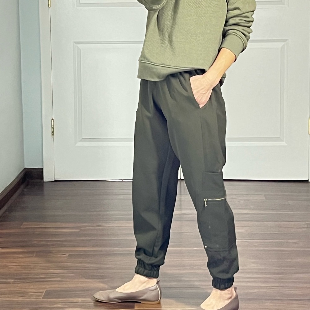 Zara pull on cargo jogger in green size XS